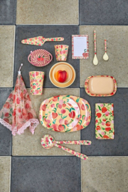 Rice Melamine Rectangular Plate - Peach Print