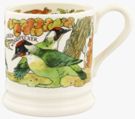 Emma Bridgewater In the Woods Green Woodpecker & Red Squirrel 1/2 Pint Mug