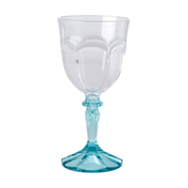 Rice Acrylic Two Tone Wine Glass - Clear with Mint Stem