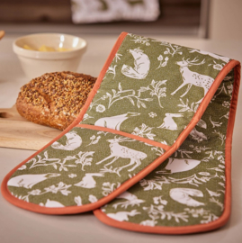 Ulster Weavers Double Oven Glove - Forest Friends - Sage