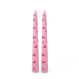 Rice Parafin Wax Candle - Pink - Cherry Love Print - 2-pack