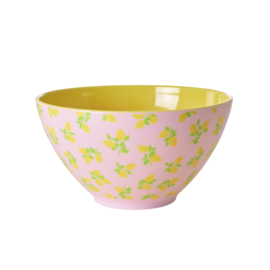 Rice Melamine Salad Bowl with Lemon Print