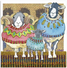 Emma Ball Greeting Card - Two Sheep and a Lamb