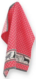 Bunzlau Tea Towel Dog Red