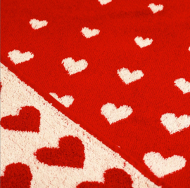 Bunzlau Kitchen Towel Hearts Red