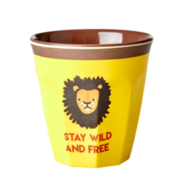 Rice Medium Melamine Cup with Yellow Lion Print