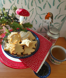 GreenGate Cake plate Alice red -stoneware-