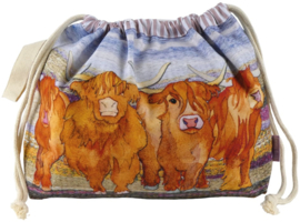 Emma Ball Drawstring Bag - Highland Coos