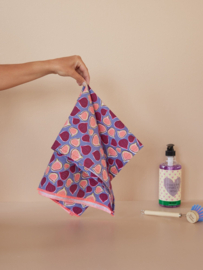Rice Tea Towel - Figs Print - Neon Piping
