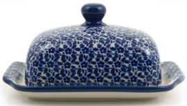 Bunzlau Butter Dish with Plate Indigo