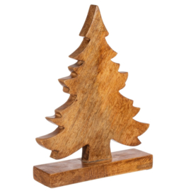 Sass & Belle Natural Wood Standing Tree Decoration - 30 cm hoog