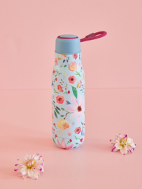 Rice Isolating Drinking Bottle with Blue Selmas Flower print - RVS