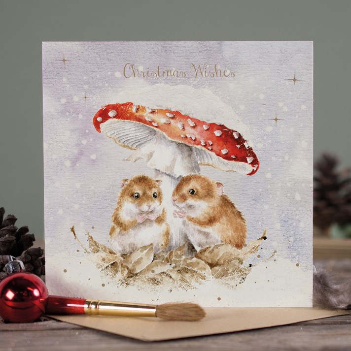 Wrendale Designs 'Mushroom at the Inn' Mouse Christmas Card