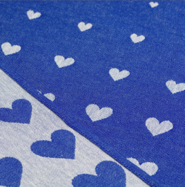 Bunzlau Tea Towel - Hearts Royal Blue