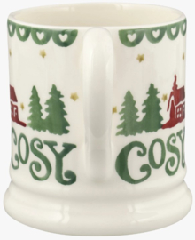 Emma Bridgewater Christmas Cabin Set Of 2 1/2 Pint Mugs