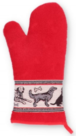 Bunzlau Oven Glove Dogs Red