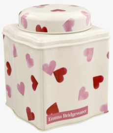 Emma Bridgewater Pink Hearts Dome Lid Curved Tin Caddy