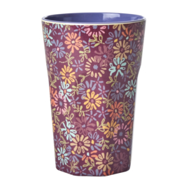 Rice Tall Melamine Cup - Wild Vintage Flower Print