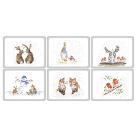 Wrendale Designs Placemats 'Christmas' - Set of 6   -small size-