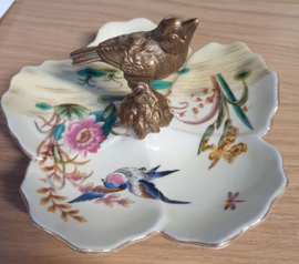 Meander Craquelé Schaaltje met Zwaluw Ø 20 cm - Brons *b-keuze*