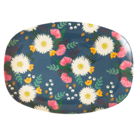 Rice Melamine Rectangular Plate - Wedding Bouquet Print