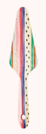 Rice Melamine Cake Server Louise's Stripe Print 'Believe in Red Lipstick'