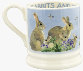 Emma Bridgewater Bright New Morning - Rabbits & Kits 1/2 Pint Mug - Pale Blue