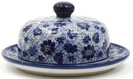 Bunzlau Butter Dish with Plate Round Ø 15 cm Dragonfly
