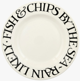 Emma Bridgewater Black Toast Fish & Chips 10 1/2 Inch Plate