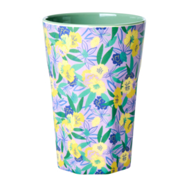 Rice Tall Melamine Cup - Fancy Pansy Print