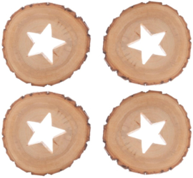 Sass & Belle Coasters Wooden Cut out Star -set of 4-
