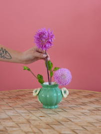 Rice Ceramic Vase with Clover - Green