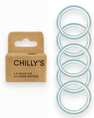 Chilly's Set of 5 Replacement O-Rings -fits bottle sizes 260 ml & 500 ml-