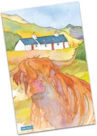 Emma Ball Cotton Tea Towel - Highland Coo