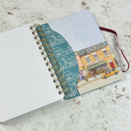 Emma Ball Medium WIRO Notebook with Pockets - Market Street *kleur elastiek is roodbruin, zoals op foto 3*