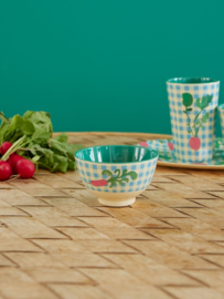 Rice Small Melamine Bowl - Ravishing Radish Print