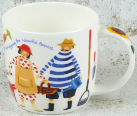 Emma Ball Mug with Gift Box - Mr & Mrs Fish - The Gardeners -mok met rond oor-