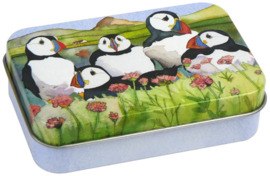 Emma Ball Mini Rectangular Tin - Sea Thrift Puffins