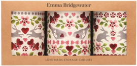 Emma Bridgewater Lovebirds set of 3 Caddy Tins