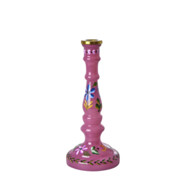 Rice Glass Candle Holder - Pink
