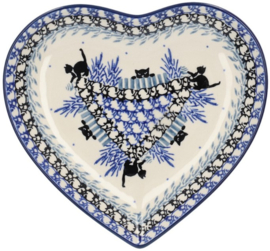 Bunzlau Heart Shape Dish Kitten -Limited Edition-