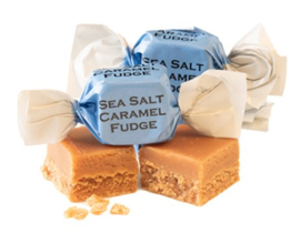 Blikje Winkel met Luifel - Chocolaterie - gevuld met Gardiners of Scotland Fudge  250 gr