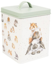 Wrendale Designs Guinea Pig and Rabbit Treat Tin -green-
