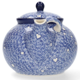 Bunzlau Teapot 2000 ml - White Hearts -Limited Edition-