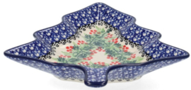 Bunzlau Tree Shaped Dish Holly Berry