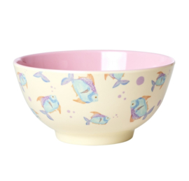 Rice Medium Melamine Bowl - Fish Print