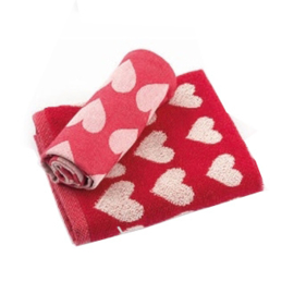 Bunzlau Tea Towel Hearts Red