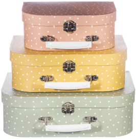 Sass & Belle Earth Tones Spotted Suitcases - Set of 3