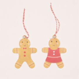 Sass & Belle Gift Tags Roger & Dolly Gingerbread Man -Set of 6-
