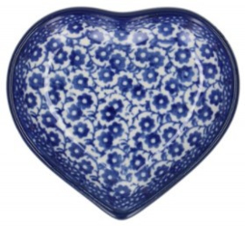 Bunzlau Teabag Dish Heart Midnight Blue